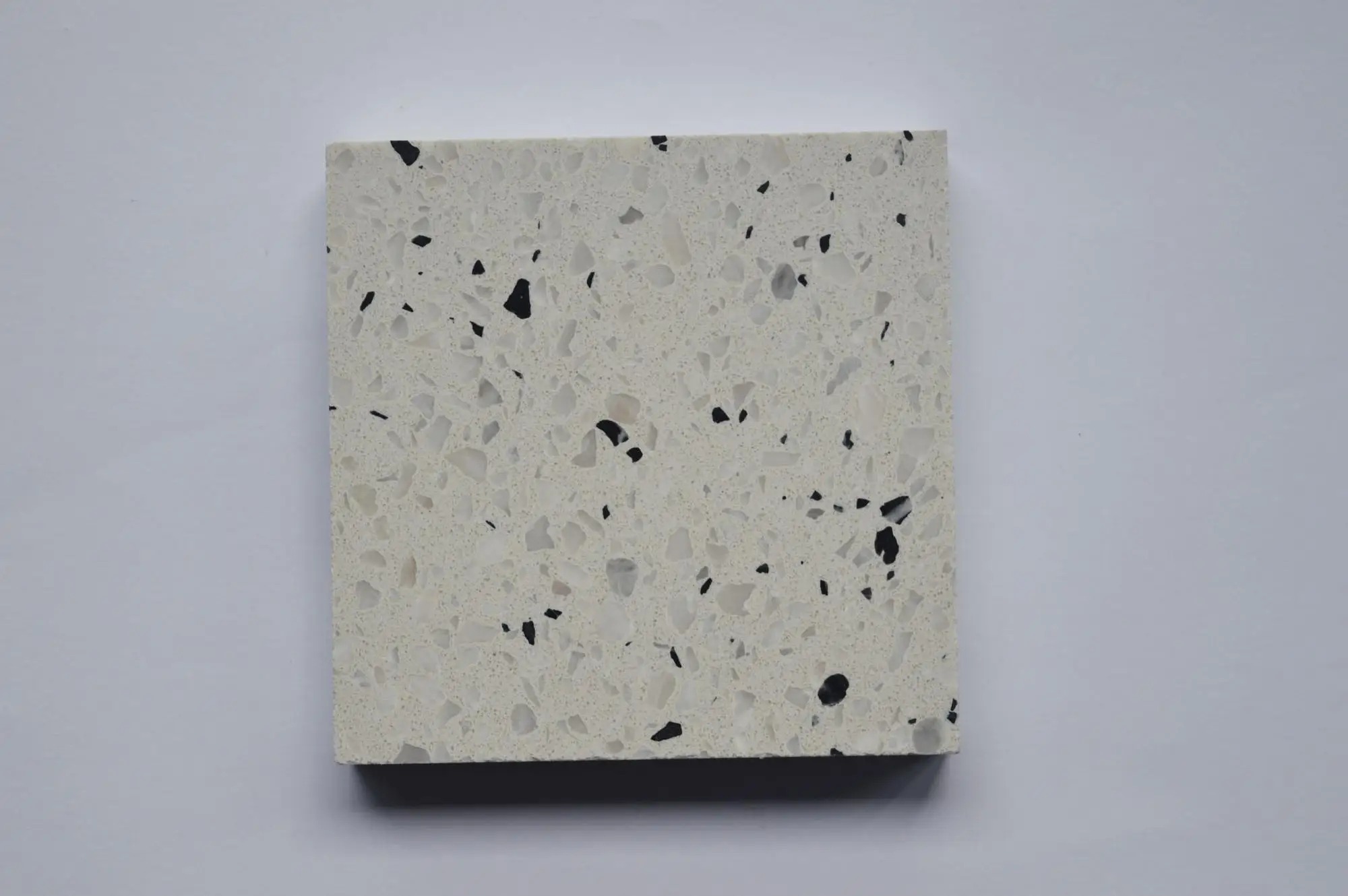 
Black dots ivory white terrazzo 