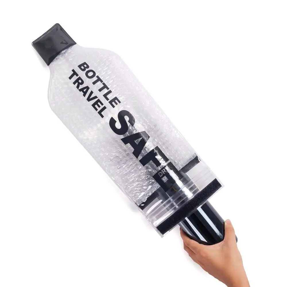hot sale reusable leak proof pvc wine bottle protector bag bubble sleeve / skin