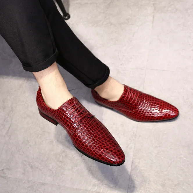 c10474a western style men business pu leather formal dress shoes