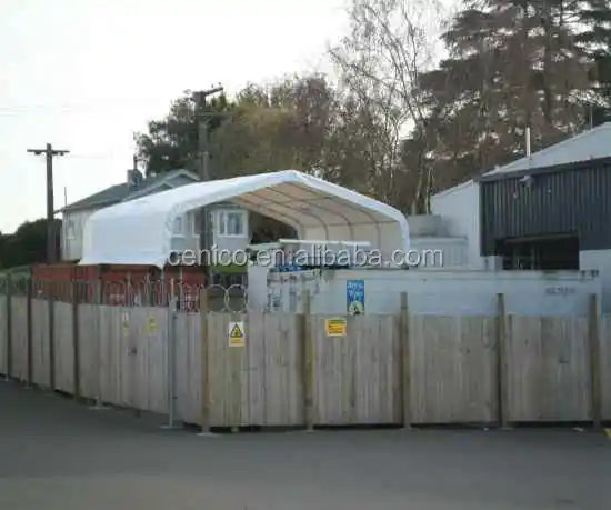 
Container roofing shelter, storage building with trim 