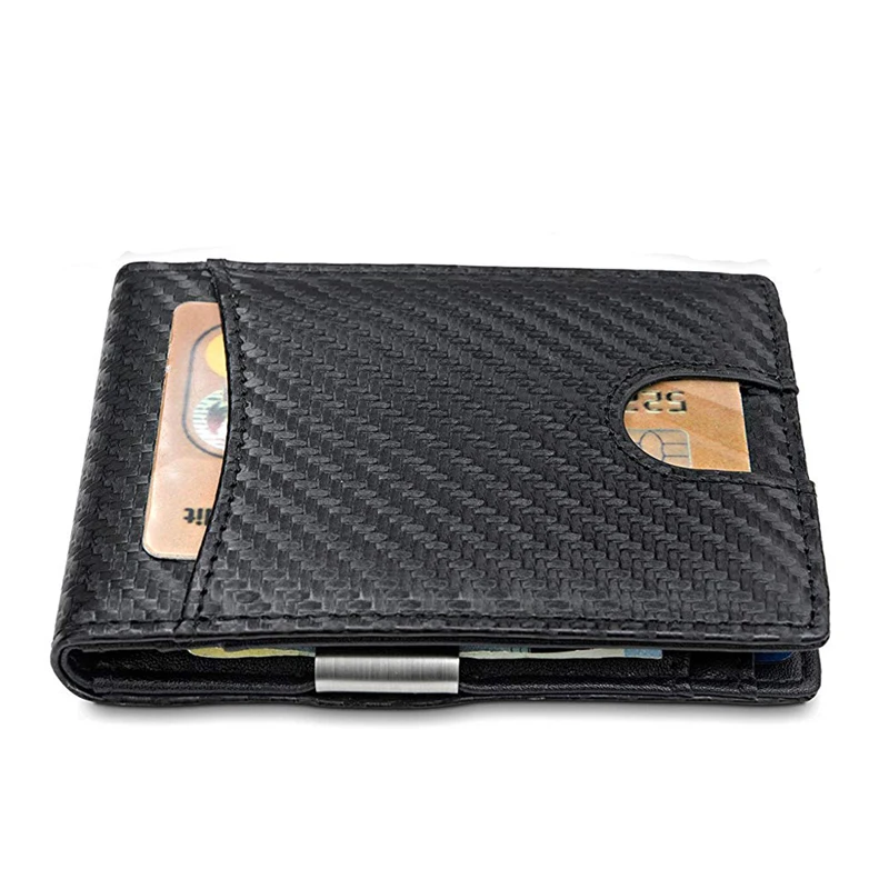 Slim Back and  Front Pocket Wallet for RFID money clip leather  anti theft wallet