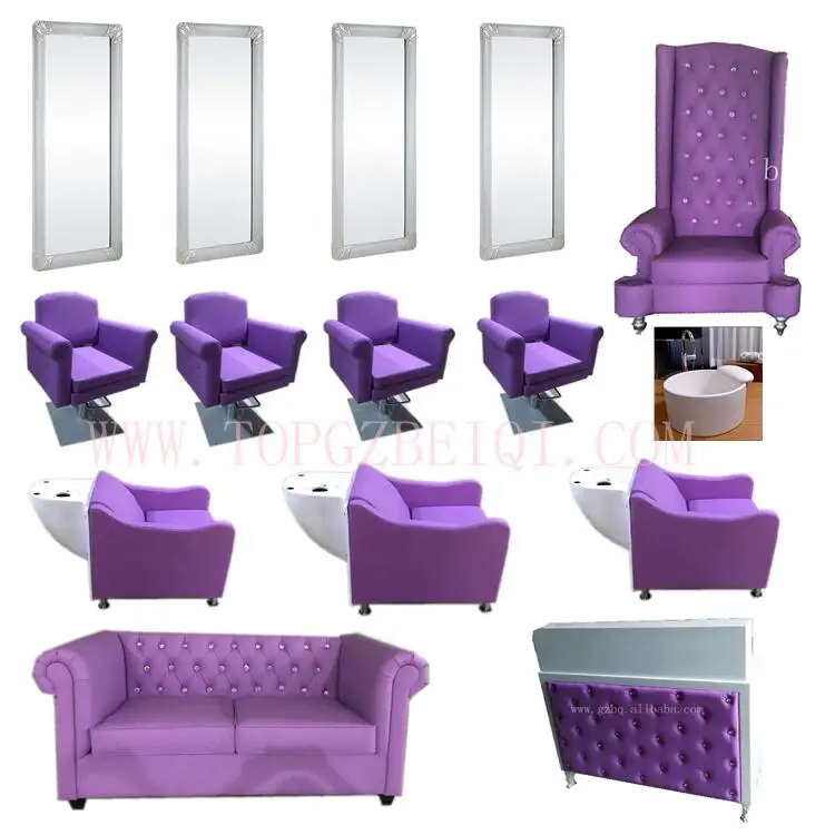 Luxury nail station furniture black pedicure chair with manicure table