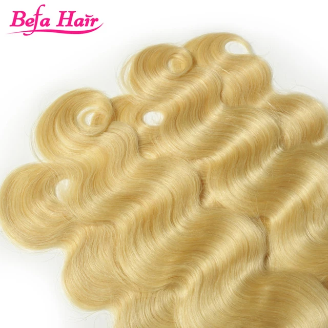 Wholesale 8A european 613# body wavy full cuticle no shedding no tangle virgin 100% natural blonde curly human hair extensions