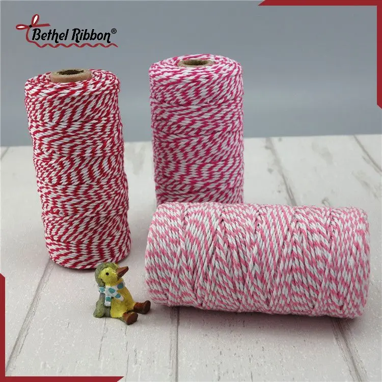 Natural 2mm 1.5mm 1mm baker butcher natural cotton twine rope cord yarn for DIY