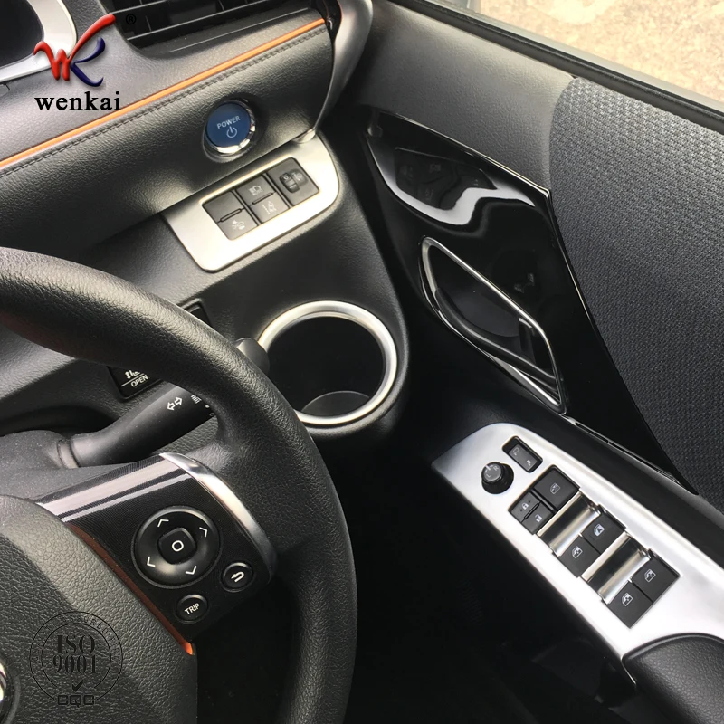 Car Interior Accessories ABS Chrome Front Cup Holder Decoration Cover For Toyota Sienta 170 Series Parts 2015 2016 2017 2018