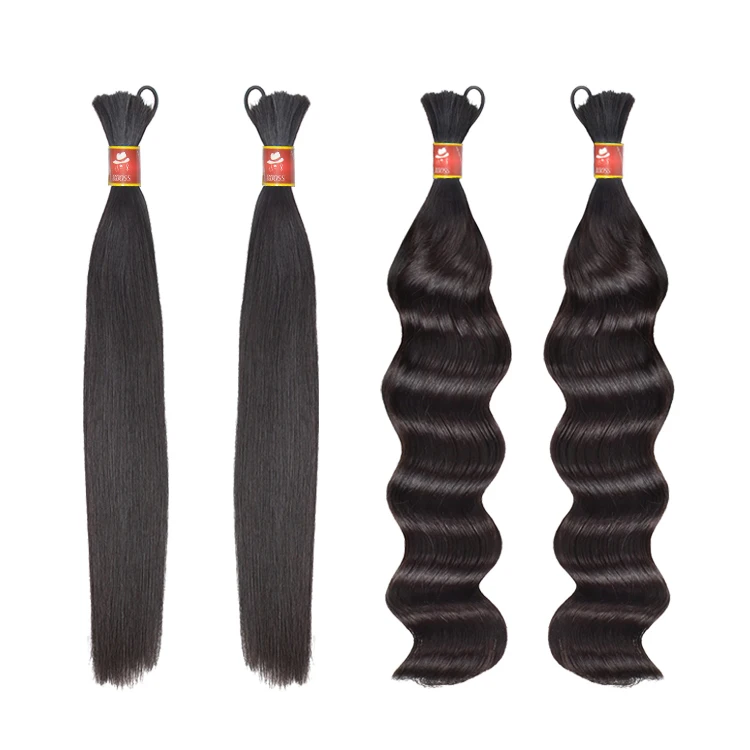 
BBOSS Unprocessed afro kinky human hair bulk,wholesale brazilian bulk hair for wig making,granny human hair 