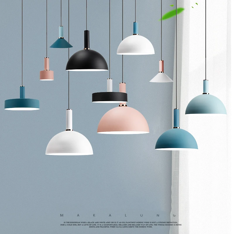 Nordic Macarons  modern  creative hanging lamp design DIY  E27 LED  for bedroom living room lobby restaurant bar pendant lights