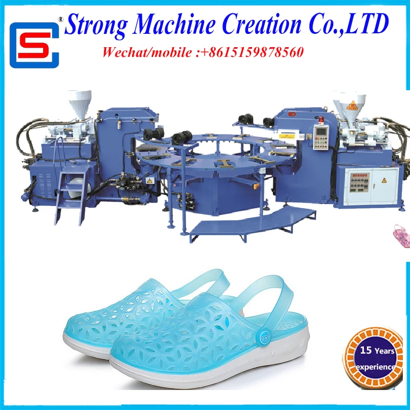 Automatic single color PVC Shoes footwear slipper soles Air Blowing Injection Moulding Machine