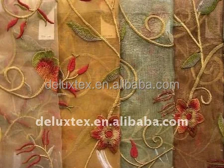 
Wedding textile silk polyester embroidered furniture upholstery fabric 