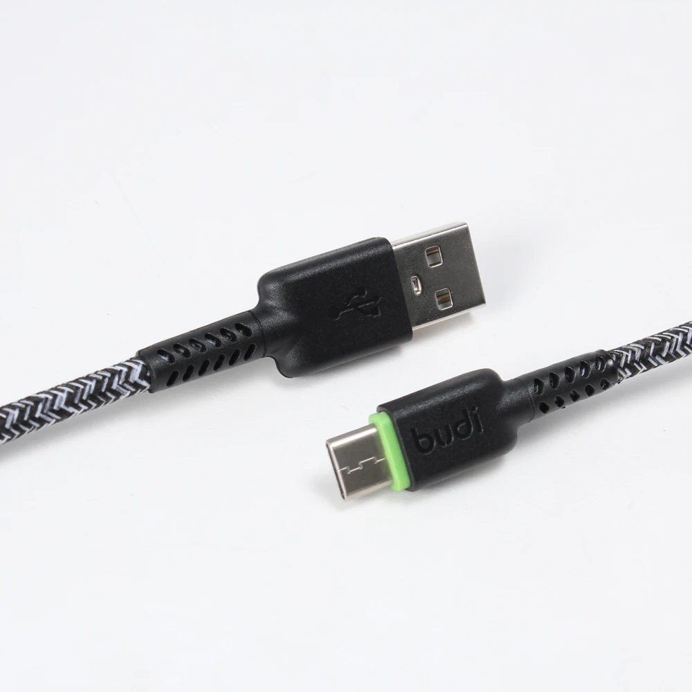 Hot Sell New Design Nylon Braided 2.4A fast Charging Type C Data Sync USB Cable From budi Factory