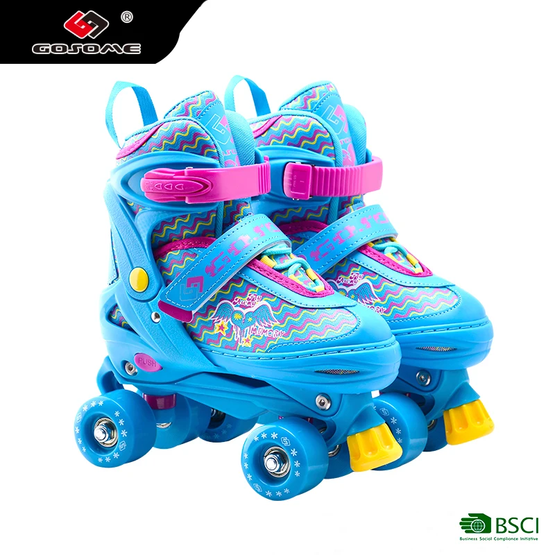 GOSOME Professional Flashing Inline Skates and Skateshoes and Rollerskates for Kids Roller Skates Black Only PP Plastic GX-1613A