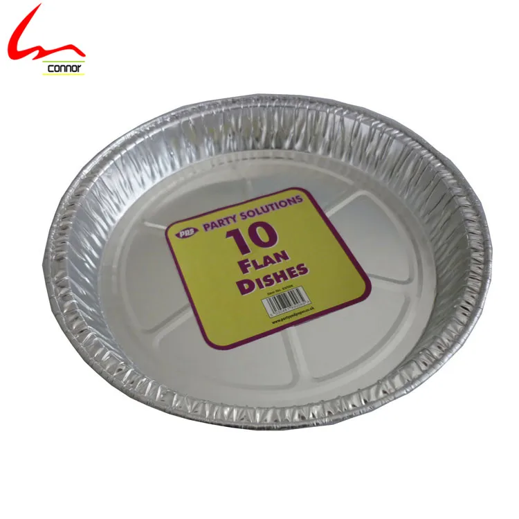 
8Inch Flan Dish Disposable Shallow Aluminum Foil Round Pie Platter 