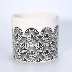 Black white antique cheap indoor plants garden decor ceramic wholesale plant pots
