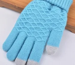 Winter warm knitted gloves can operate mobile phone screen warm biological electric gloves