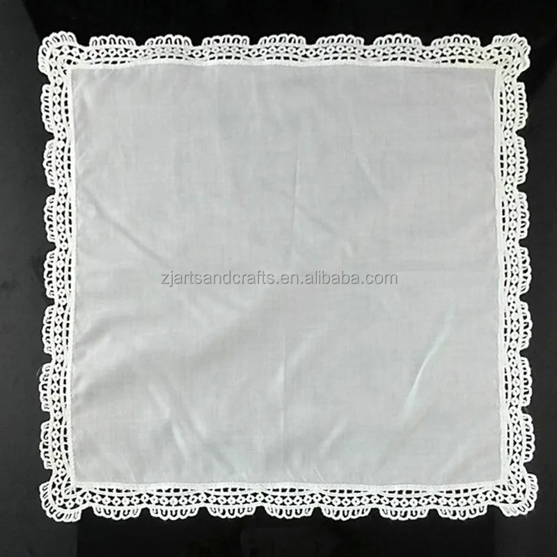 100% cotton lace crochet lady handkerchief