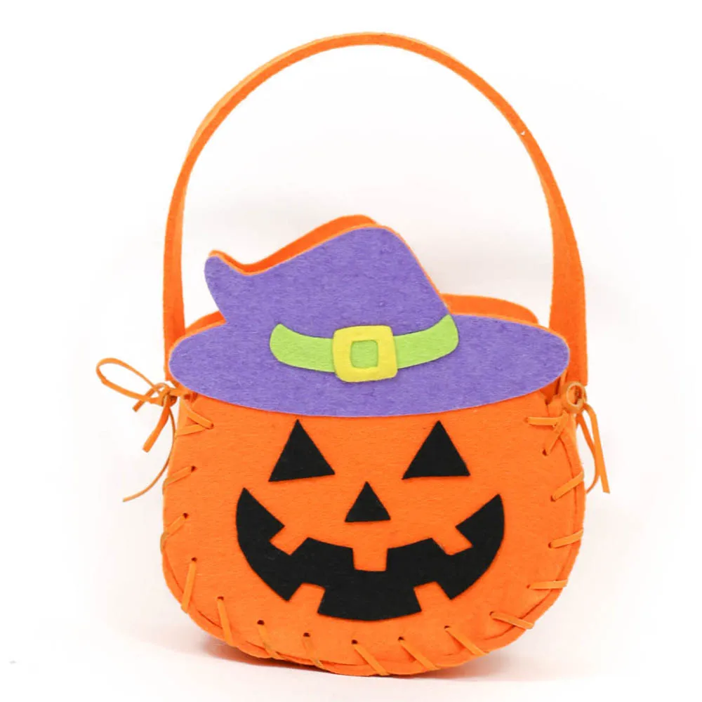Promotional Halloween Kids Pumpkin Shopping Bags Small Tote Bags