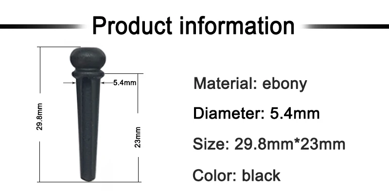 High Quality Phenomenal Tone and Sustain Abalone Ebony Guitar Bridge Pins