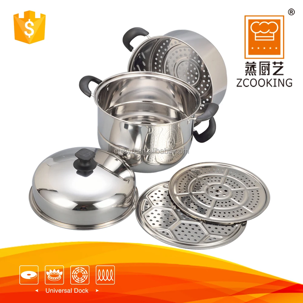 Утолщенной пароход из нержавеющей стали и горшок супа