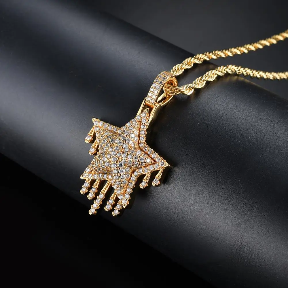 CN041 Hip Hop  Pendant Copper Micro pave with CZ stones Necklace Jewelry for men and women
