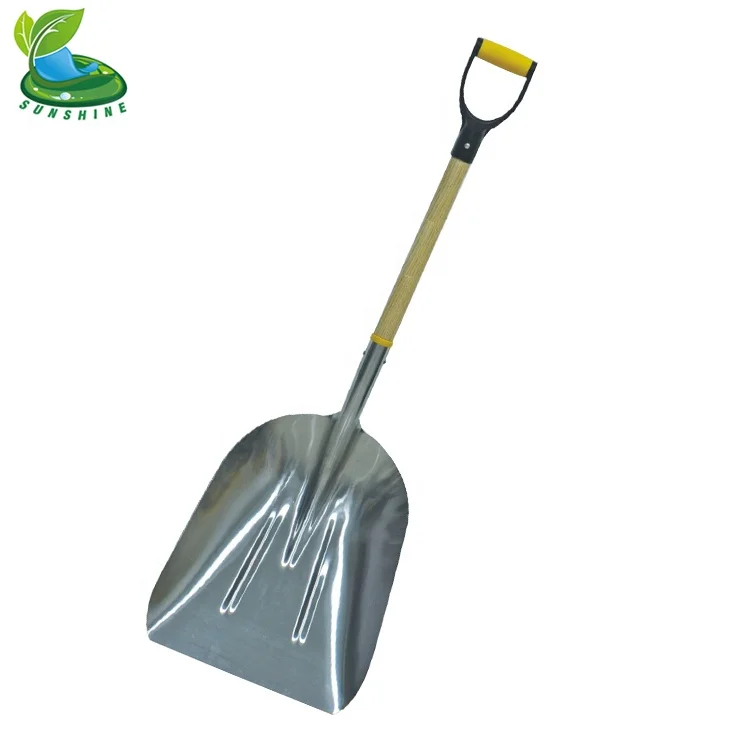 Алюминиевая Лопата Sunshine для снега и зерна с ручкой из стекловолокна или дерева