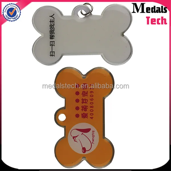 Shenzhen medal supplier custom 13.56MHz NFC pet id aluminum dog tag with domed resin