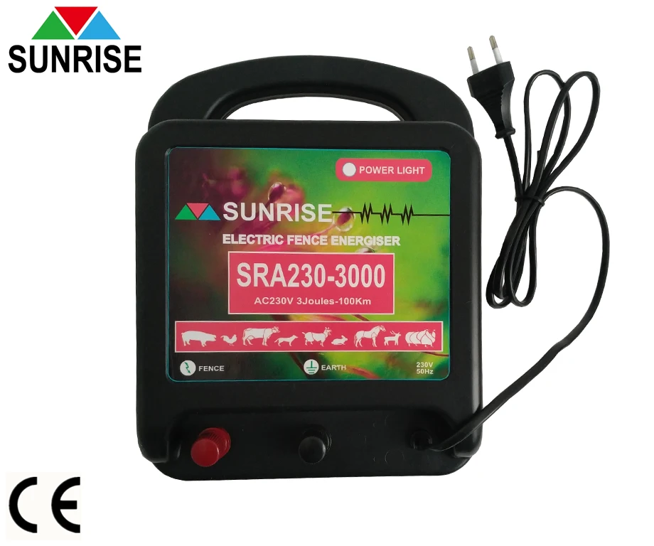 
PV Protection 100 KM electric fence energizer for big fence farm horse cattle sheep farm 