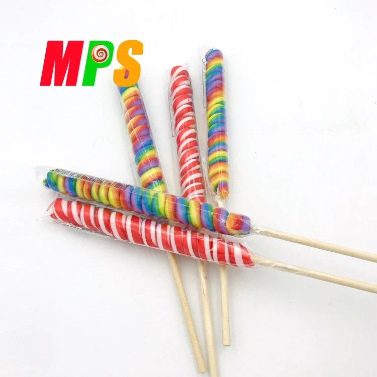 Festive Rainbow Shape Twist Stick Lollipop Candy