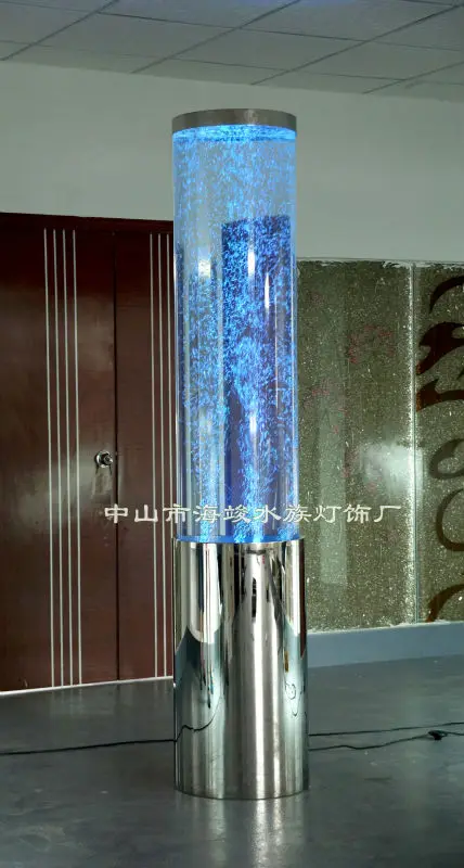 Round Floor Standing Columns with Water Bubble RGB color changing Wedding Party For decoration