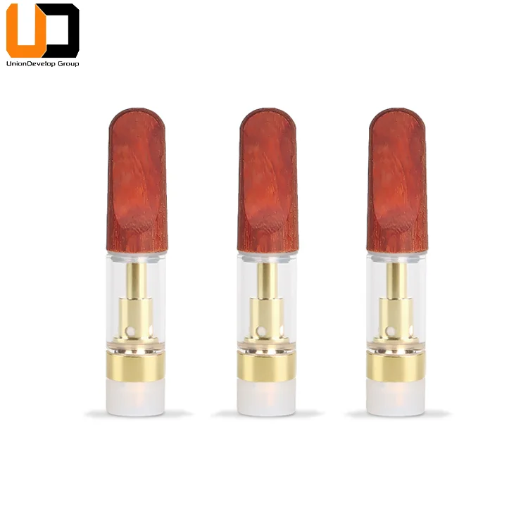 
lead free ceramic coil 510 popular round wood tip 1ml cbd oil vape cartridge 