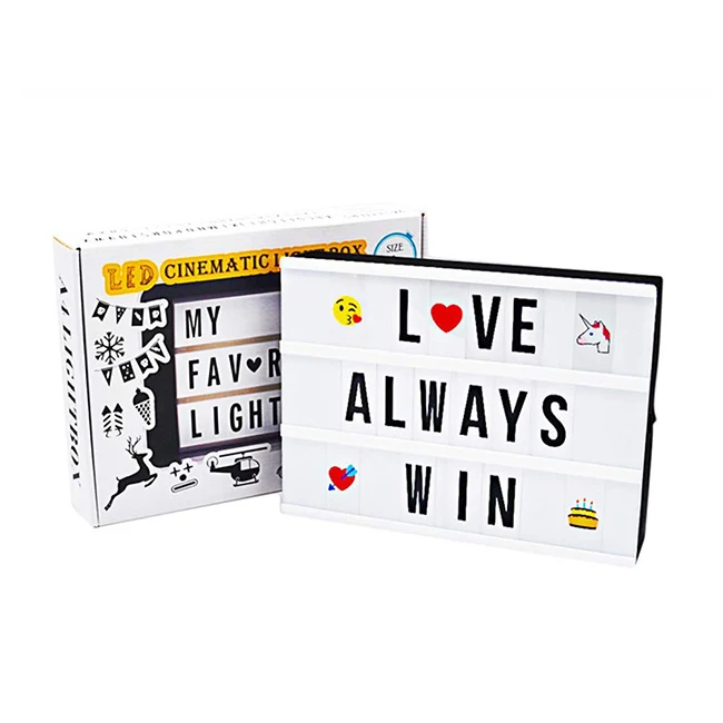 A4 LED Black And White Letters DIY Free Combination Puzzle Digital Letter Light Box