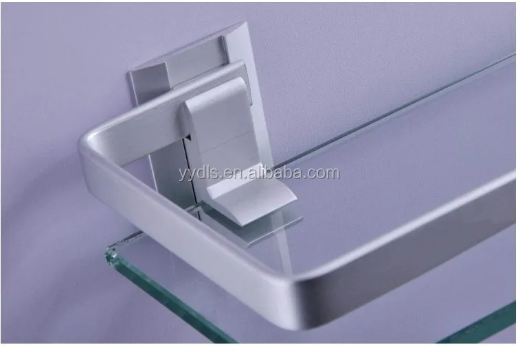 
2001B Aluminum guidea rail 2-tier glass shelf bathroom 