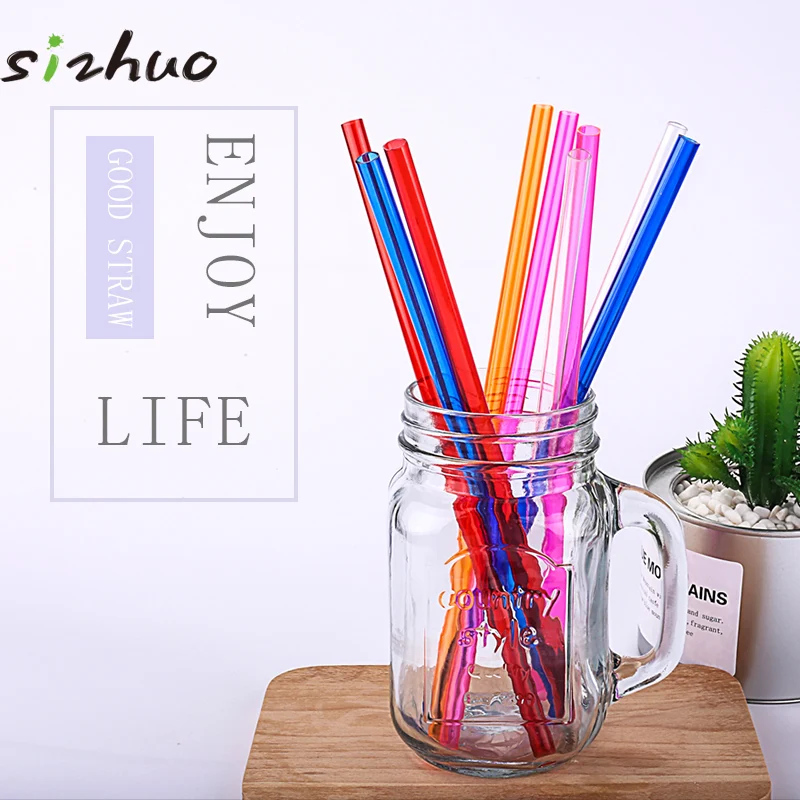 Китай, оптовая продажа, прозрачные цветные пластиковые многоразовые питьевые соломинки, пластиковая труба хорошего качества