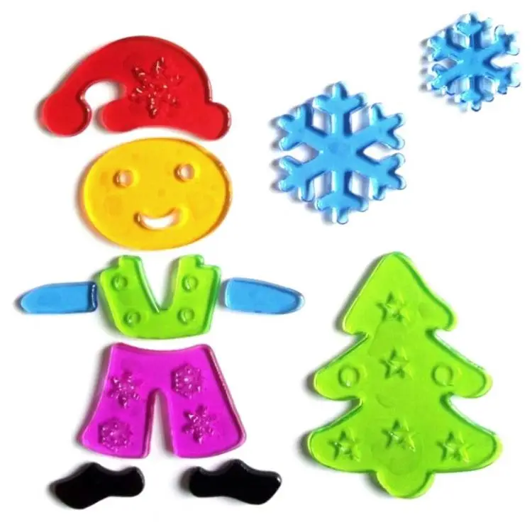 Window Decor Funny Gel Christmas Tree Jelly Sticker For Xmas Window Decoration
