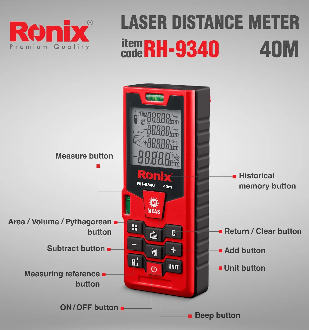 Роникс 40 м RH-9340 50 RH-9350 дальней дистанции высокая точность измерения лазерный пистолет