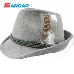 Wholesale fashion Mix gray wool felt hat men in festival