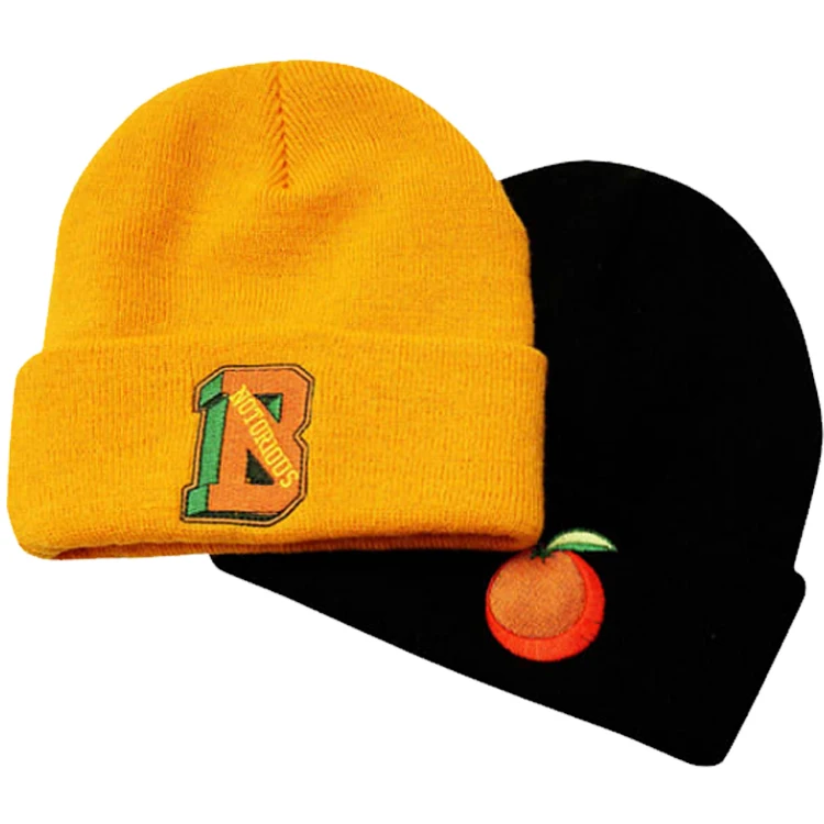 OEM own embroidery logo 100% acrylic Knitted Fashion Beanie Hat/Customized Logo Beanie Wholesale