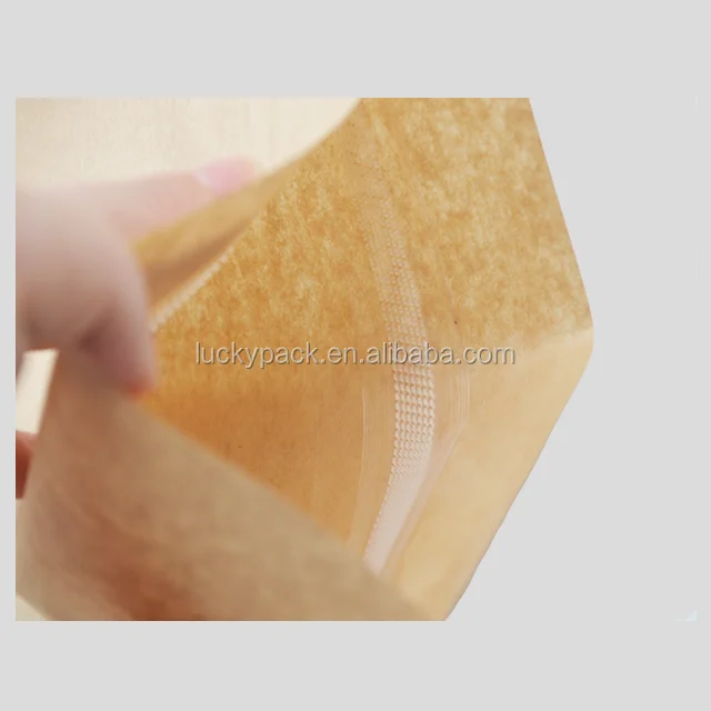 2 Layers Laminated Clear Window Brown Kraft Paper Square Bottom Popcorn Bag