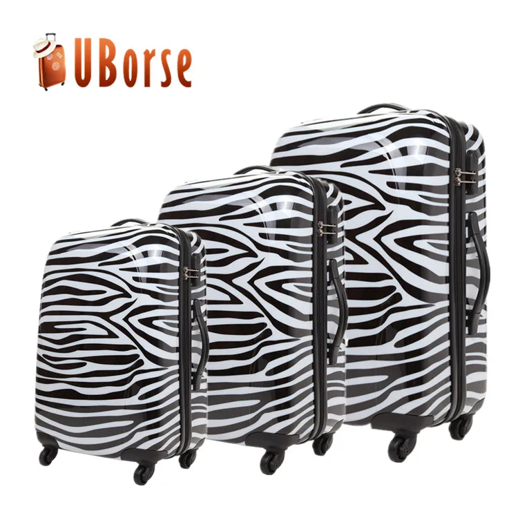 UBORSE Cartoon Printed Hard Shell wheeled Luggage ,3 Piece Trolley Luggage Set ,ABS PC Travel Suitcase Luggage With Zipper