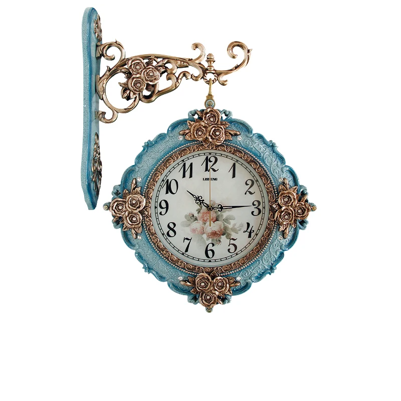 Двойной уход за кожей лица с украшением в виде розы; Садвые бесшумные кварцевые настенные часы вы легко сможете повесить в любом месте художественная Лепка современная бытовая B8219G-8