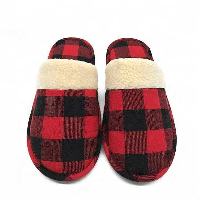 House Grid Womens Mens Soft Coral Fleece Memory Foam Slipper Indoor and Outdoor
