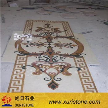 Marble floor waterjet medallion flower pattern design