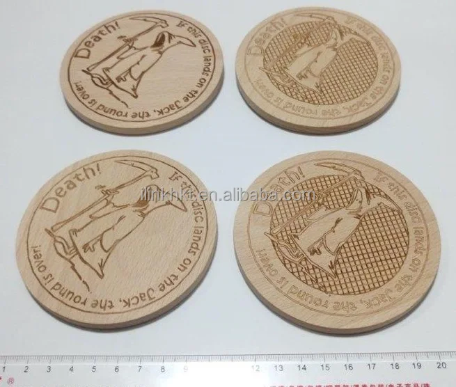 Custom logo Wooden coin