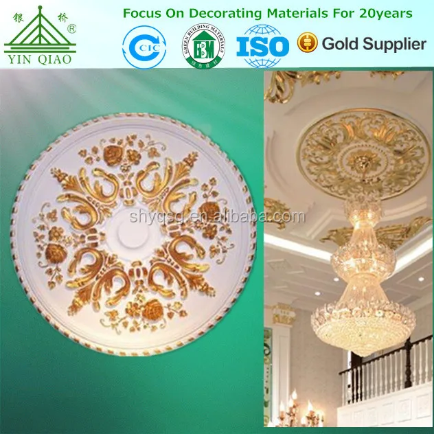 Decorative Gypsum Fiberglass Carving Ceiling Roses For Ceiling Decor