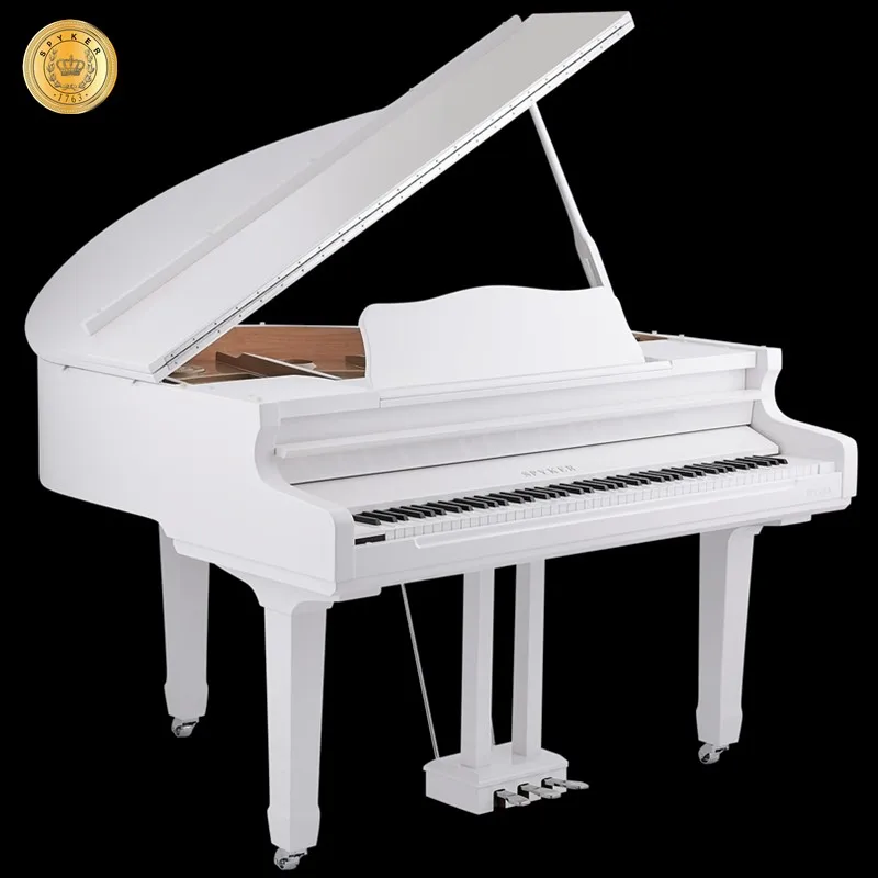 Spyker Grand Piano Digital 88 keys Midi Electric Piano 4-Foot, White Polish HD-W136