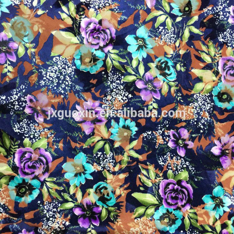 
New Design Burnout Silk Velvet Printed Fabrics in zhejiang 