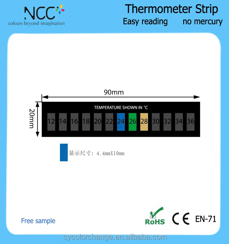 
Easy reading LCD Liquid crystal Room thermometer temperature strips with self adhesive sticker 