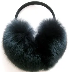 EAR-6 Luxury Lady Outfits Boutique Accessory Winter Earmuffs 100% Real Fox Fur Ear Muff