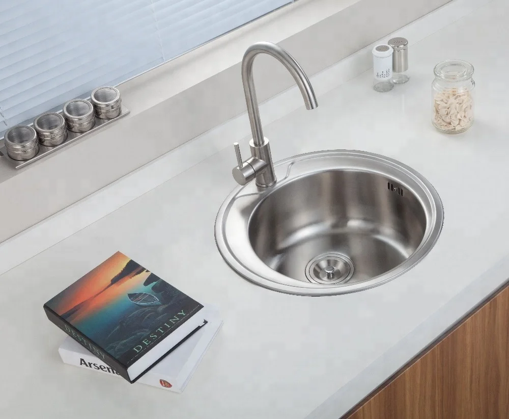 18.5'*6.3' single round bowl kitchen sink stainless steel