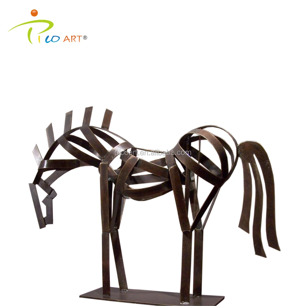 Table top iron horse sculpture art metal horse art statue for household decor