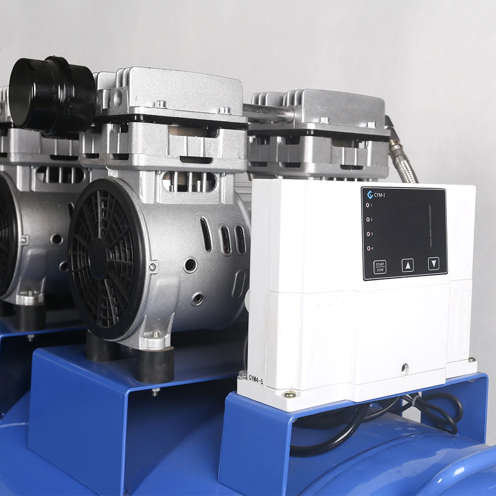 Top manufacturer 8 bar 3 4 cylinder 100l oil free best quiet silent air compressor with wheels